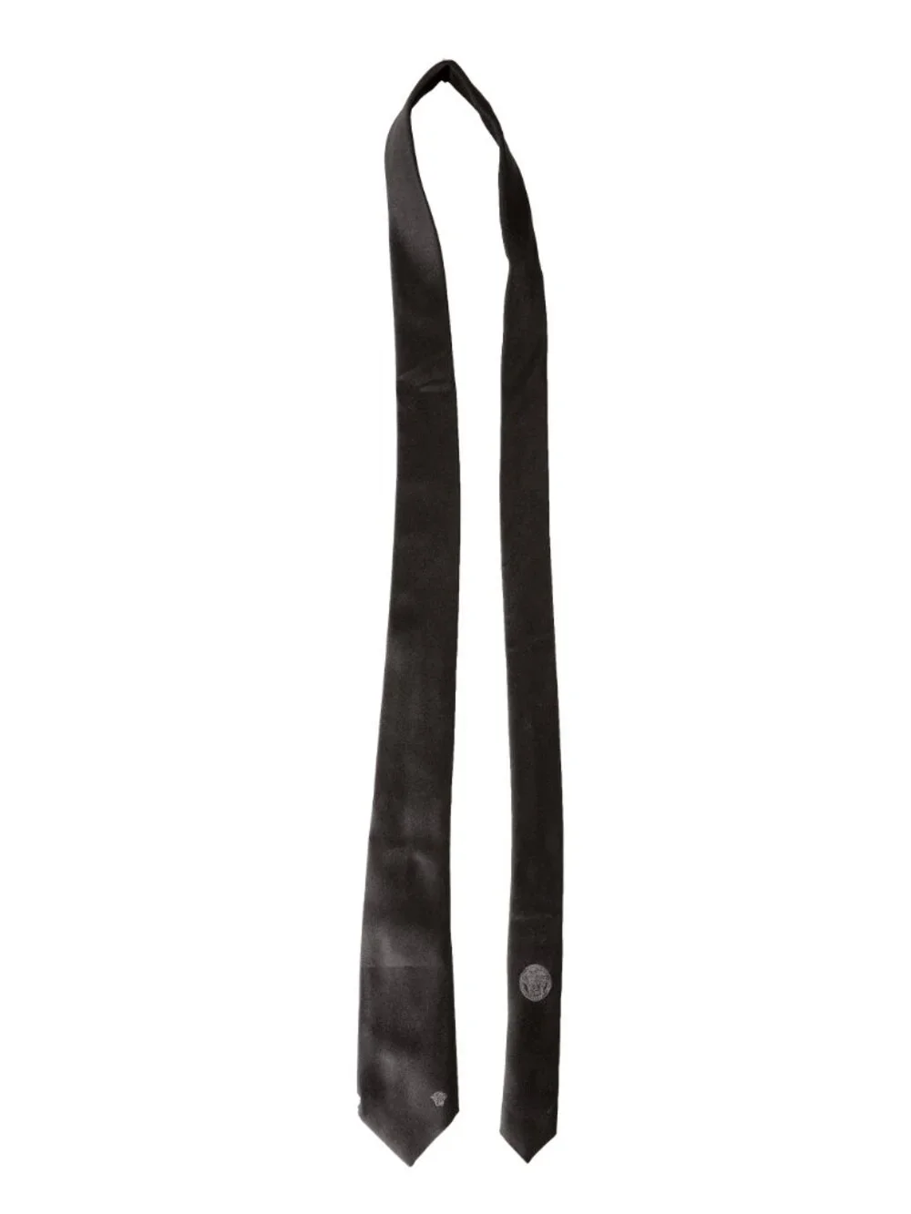 Versace Men's Medusa Logo Print Black 100% Silk Tie